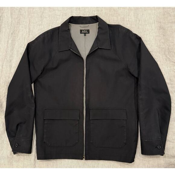 A.P.C. Cotton Shirt Jacket Men's Medium Utility Chore Streetwear Black - Picture 3 of 9